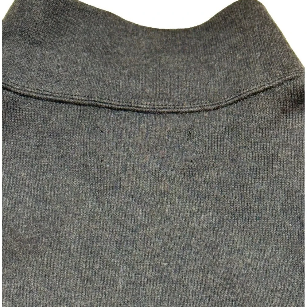 Polo Ralph Lauren Vtg Quarter Zip XL Pullover Charcoal Grey Cotton Knit Mens USA
